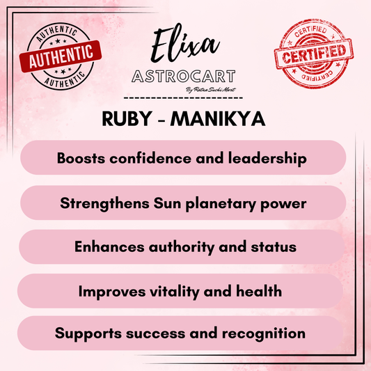 Ruby (Manik) – Powerful Sun Gemstone for Leadership, Confidence & Success | Lab Certified | Natural | 100% Original