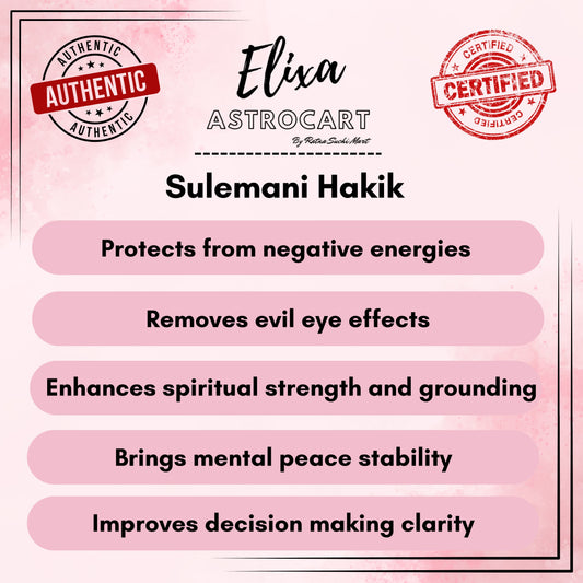 Sulemani Hakik (Black Agate) – Powerful Protection, Nazar Safety & Stability Stone | Lab Certified | Natural | 100% Original