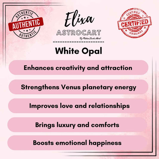 White Opal – Powerful Venus Gemstone for Love, Luxury & Attraction | Lab Certified | Natural | 100% Original