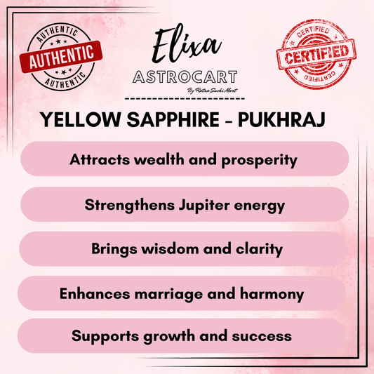 Yellow Sapphire (Pukhraj) – Powerful Jupiter Gemstone for Wealth, Marriage & Prosperity | Lab Certified | Natural | 100% Original