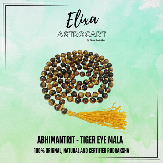 Tiger Eye Mala [Certified | Abhimantrit - Energized | 100% Original and Natural]