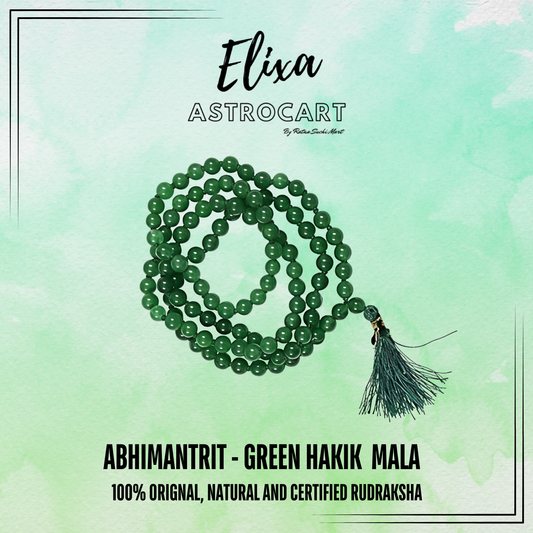 Green Hakik Mala [Certified | Abhimantrit - Energized | 100% Original and Natural]