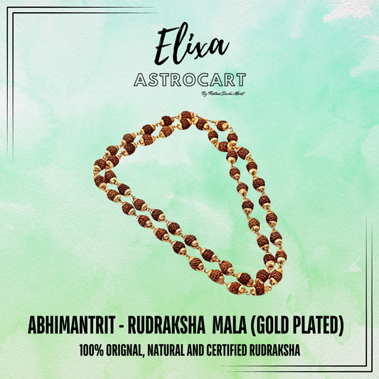 Rudraksha Mala(Gold Plated) [Certified | Abhimantrit - Energized | 100% Original and Natural]