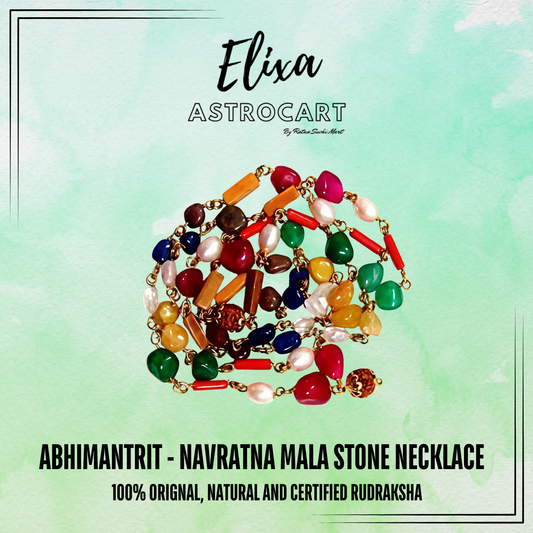 Navratna Mala Stone Necklace [Certified | Abhimantrit - Energized | 100% Original and Natural]