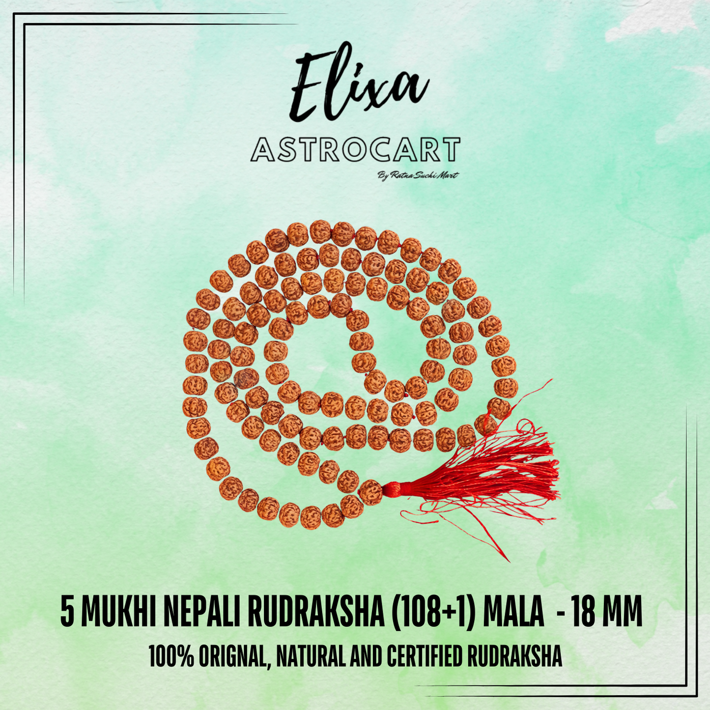 5 Mukhi Nepali Rudraksha (108+1) [Certified | Abhimantrit - Energized | 100% Original and Natural]