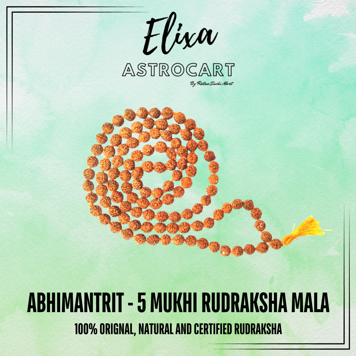 5 Mukhi Rudraksha Mala [Certified | Abhimantrit - Energized | 100% Original and Natural]