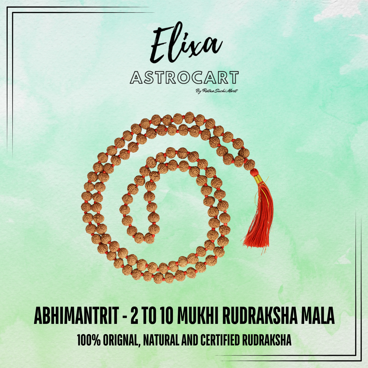 2 to 10 Mukhi Rudraksha Mala [Certified | Abhimantrit - Energized | 100% Original and Natural]