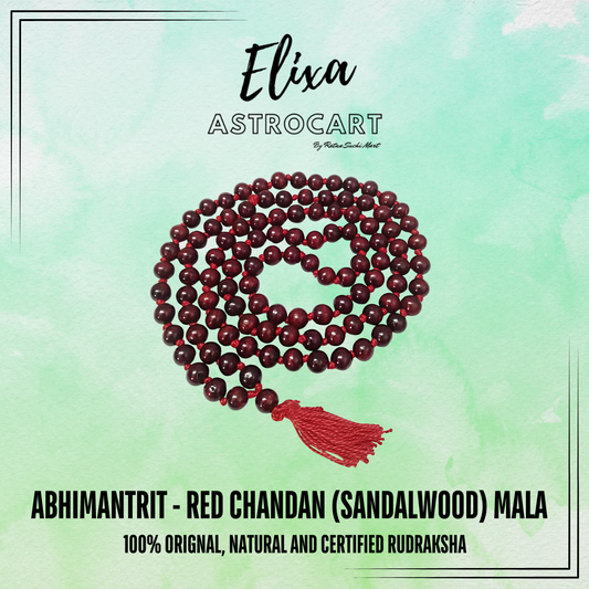 Red Chandan(Sandalwood) Mala [Certified | Abhimantrit - Energized | 100% Original and Natural]