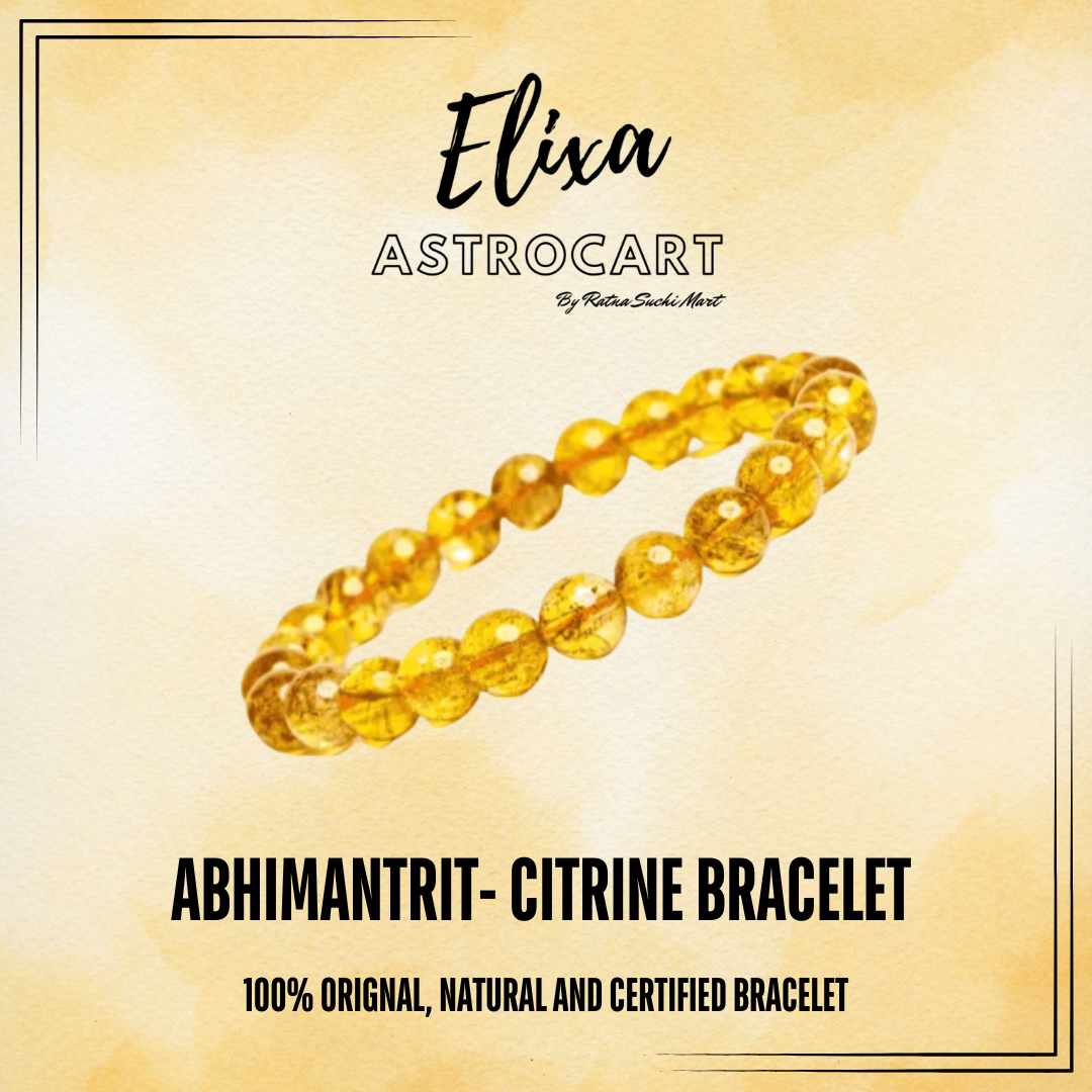 Citrine Bracelet [Certified | Abhimantrit - Energized | 100% Original and Natural]