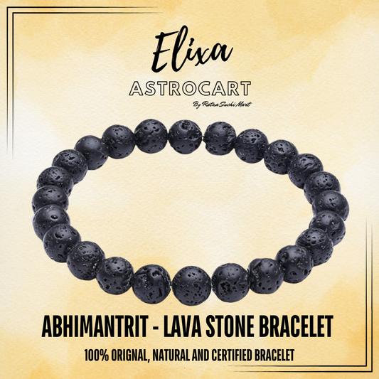 Lava Bracelet [Certified | Abhimantrit - Energized | 100% Original and Natural]