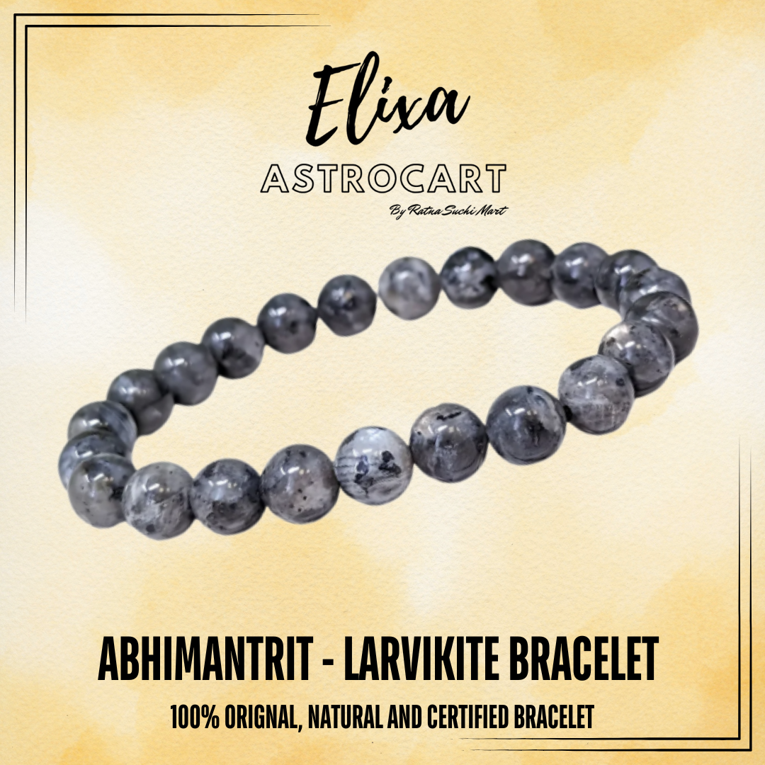 Larvikite Bracelet [Certified | Abhimantrit - Energized | 100% Original and Natural]
