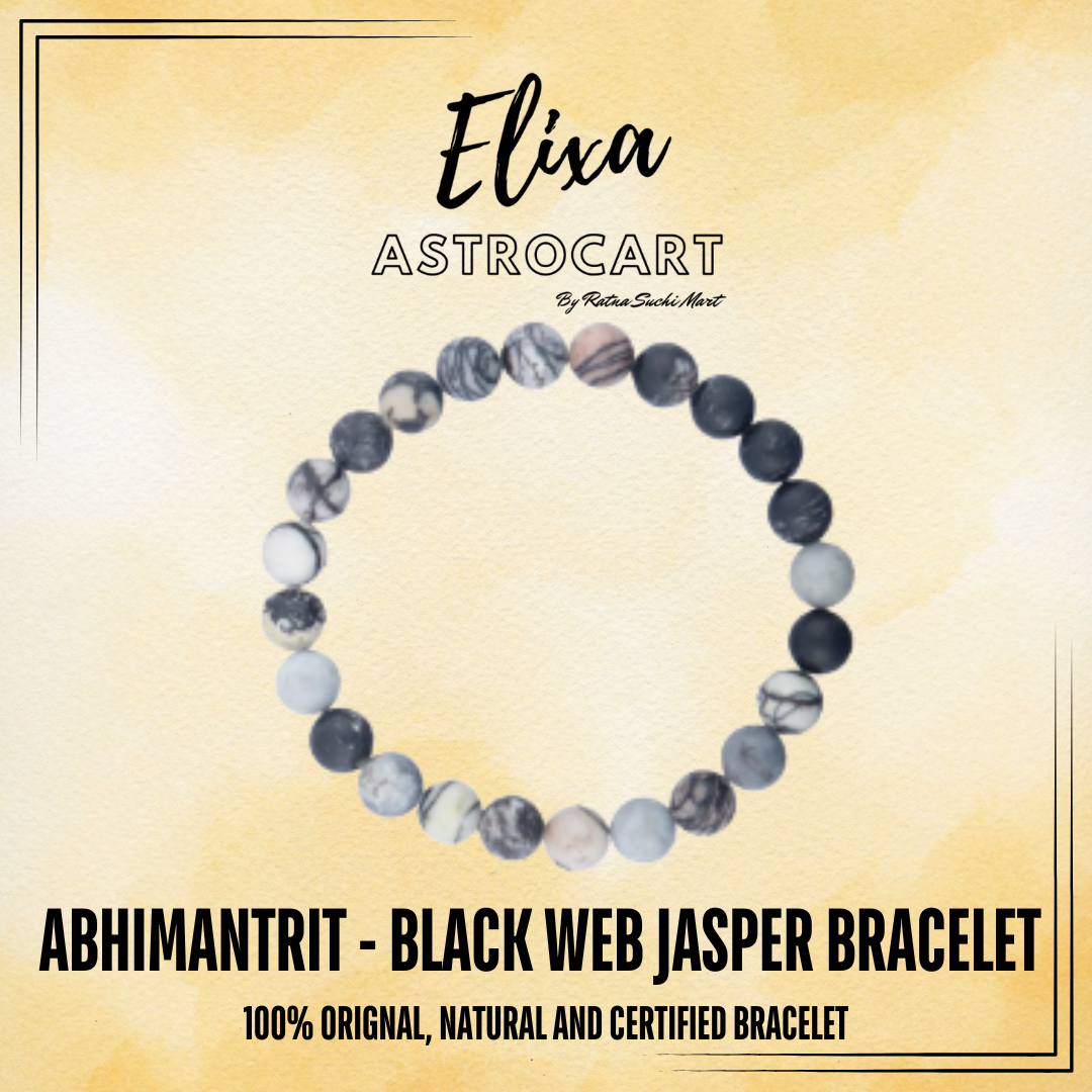 Black Web Jasper Bracelet [Certified | Abhimantrit - Energized | 100% Original and Natural]