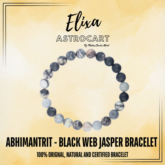 Black Web Jasper Bracelet [Certified | Abhimantrit - Energized | 100% Original and Natural]