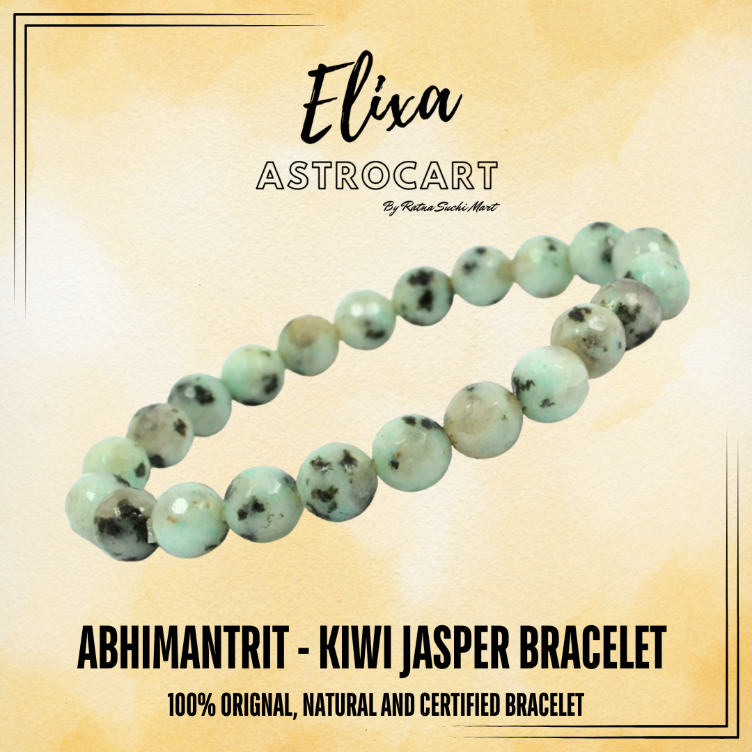 Kiwi Jasper Bracelet [Certified | Abhimantrit - Energized | 100% Original and Natural]