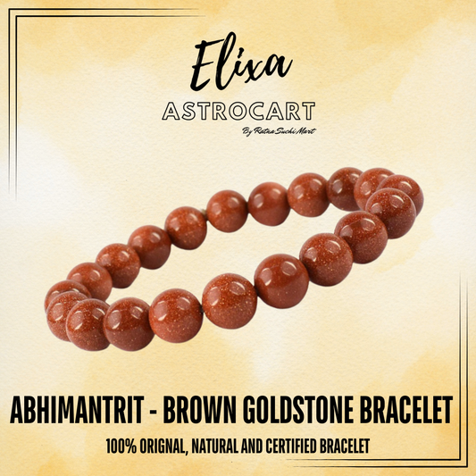 Brown Goldstone Bracelet [Certified | Abhimantrit - Energized | 100% Original and Natural]