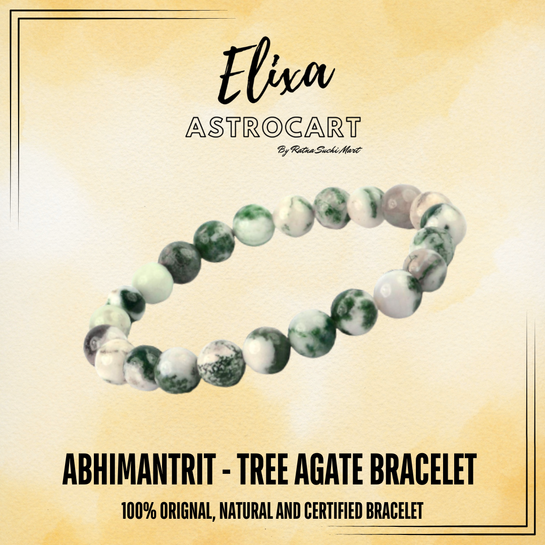 Tree Agate Bracelet [Certified | Abhimantrit - Energized | 100% Original and Natural]