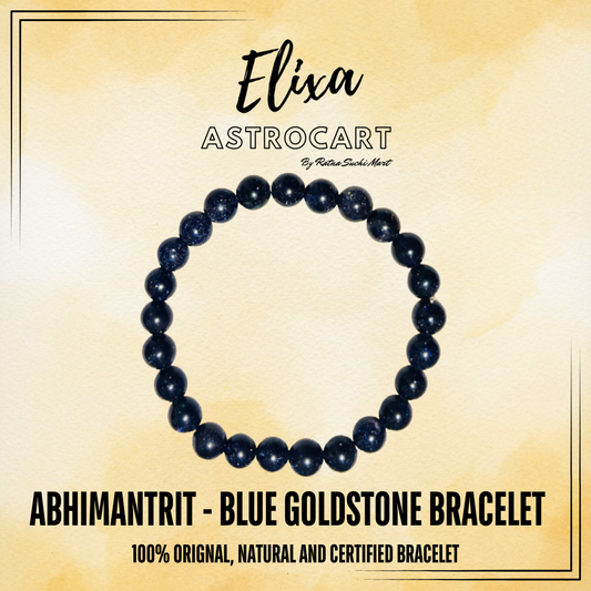 Blue Goldstone Bracelet [Certified | Abhimantrit - Energized | 100% Original and Natural]