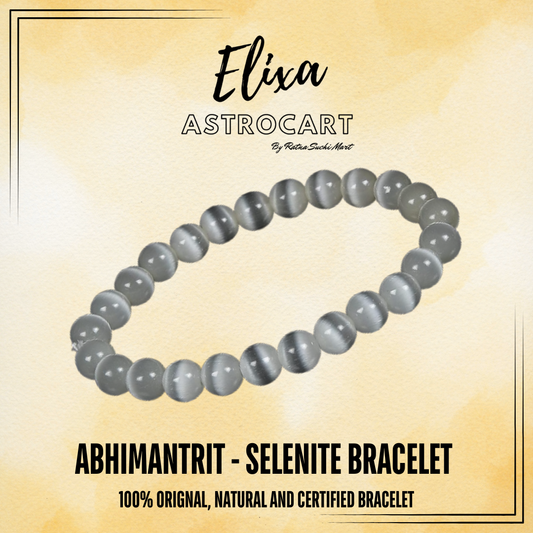 Selenite Bracelet [Certified | Abhimantrit - Energized | 100% Original and Natural]
