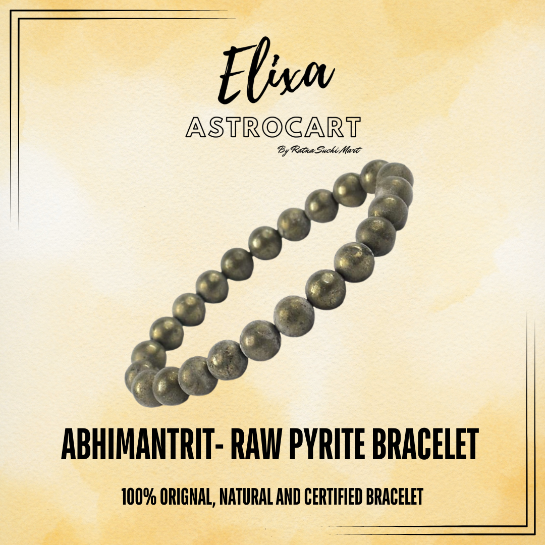 Raw Pyrite Bracelet [Certified | Abhimantrit - Energized | 100% Original and Natural]