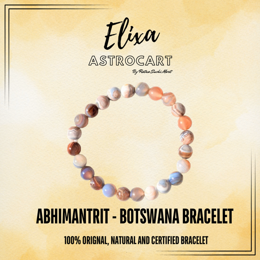 Botswana Agate Bracelet [Certified | Abhimantrit - Energized | 100% Original and Natural]