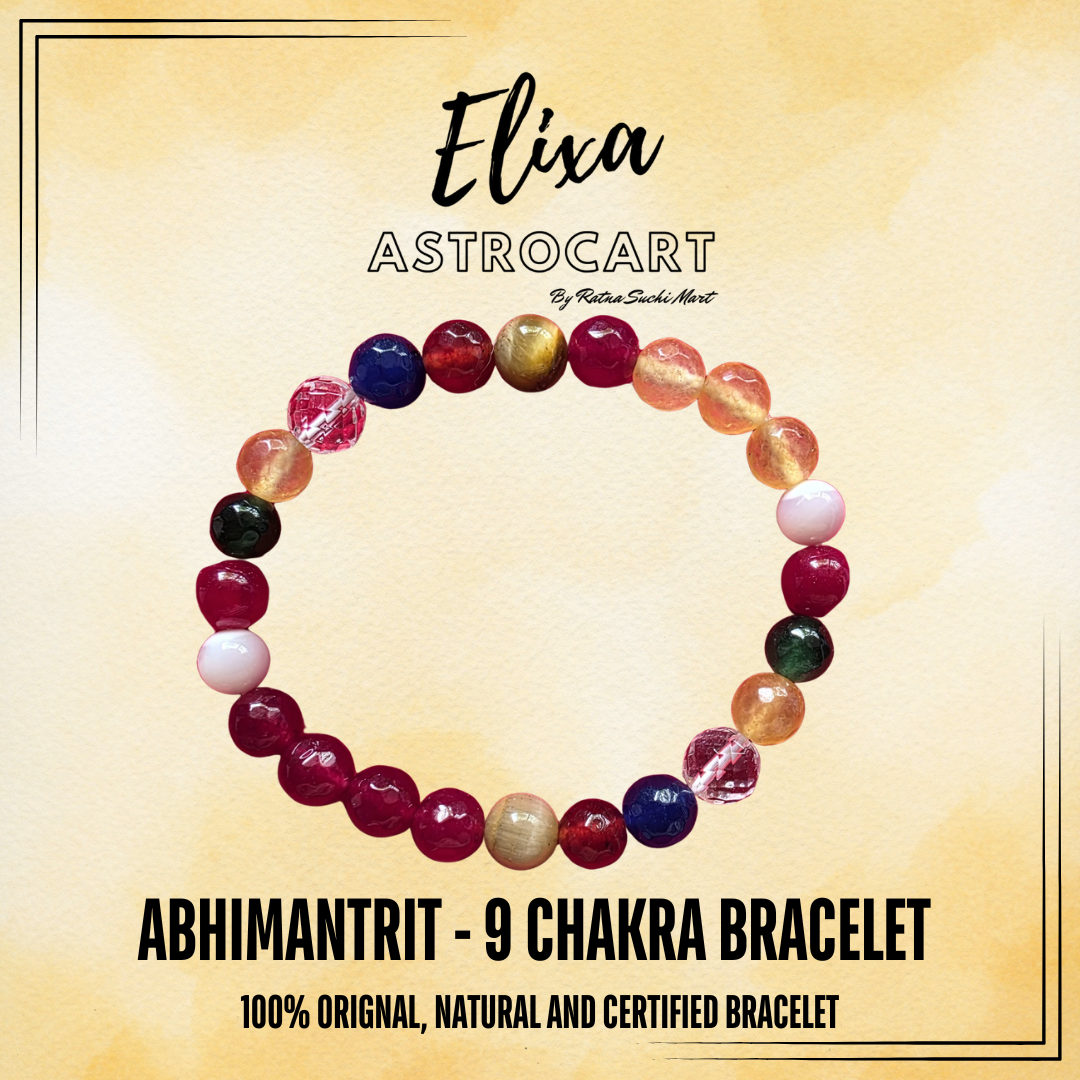 9 Chakra Bracelet [Certified | Abhimantrit - Energized | 100% Original and Natural]