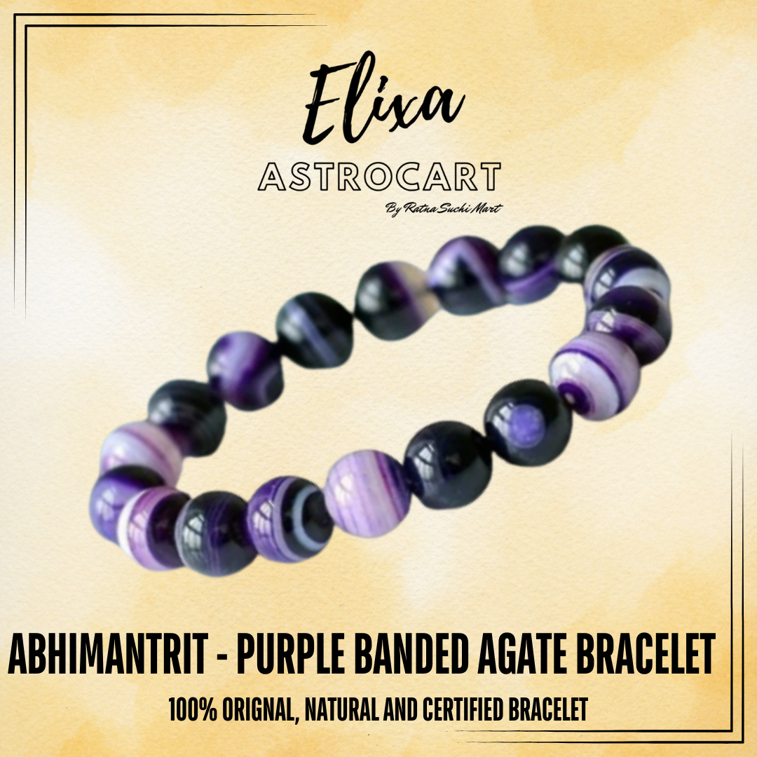 Purple Banded Agate [Certified | Abhimantrit - Energized | 100% Original and Natural]