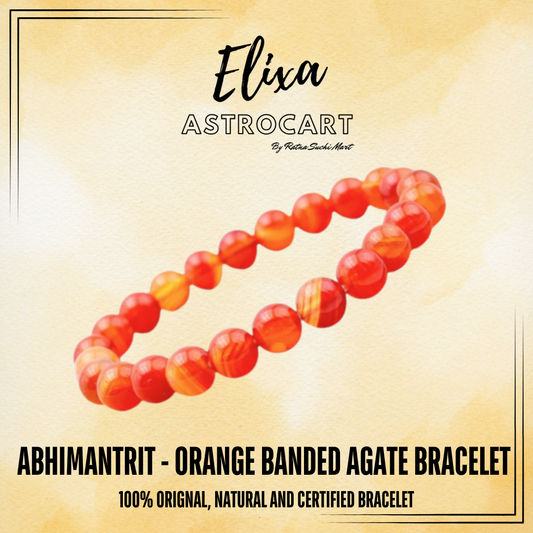 Orange Banded Agate [Certified | Abhimantrit - Energized | 100% Original and Natural]