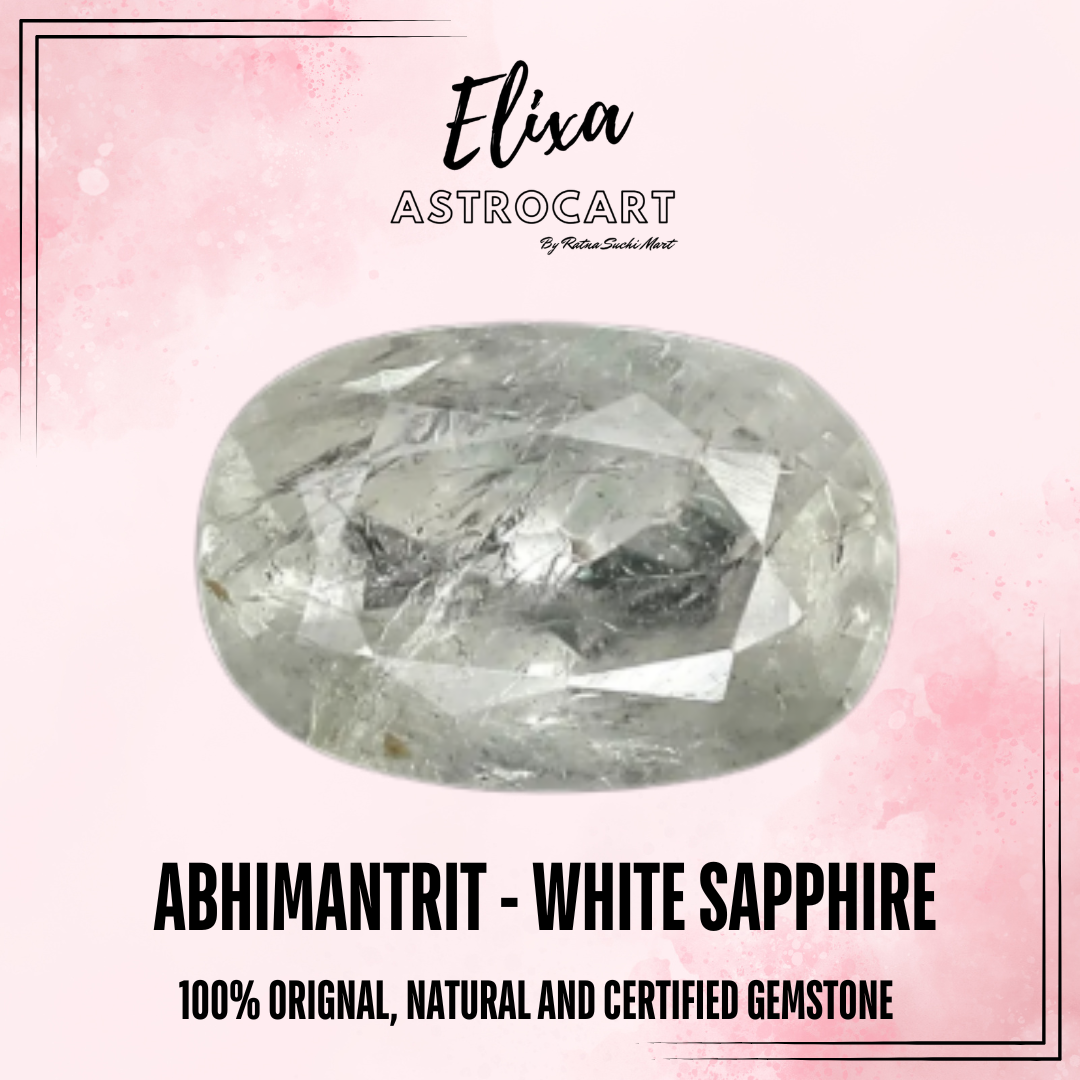 White Sapphire (Safed Pukhraj) – Powerful Venus Gemstone for Love, Luxury & Prosperity | Lab Certified | Natural | 100% Original