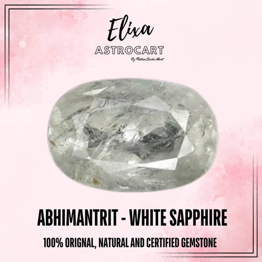 White Sapphire (Safed Pukhraj) – Powerful Venus Gemstone for Love, Luxury & Prosperity | Lab Certified | Natural | 100% Original