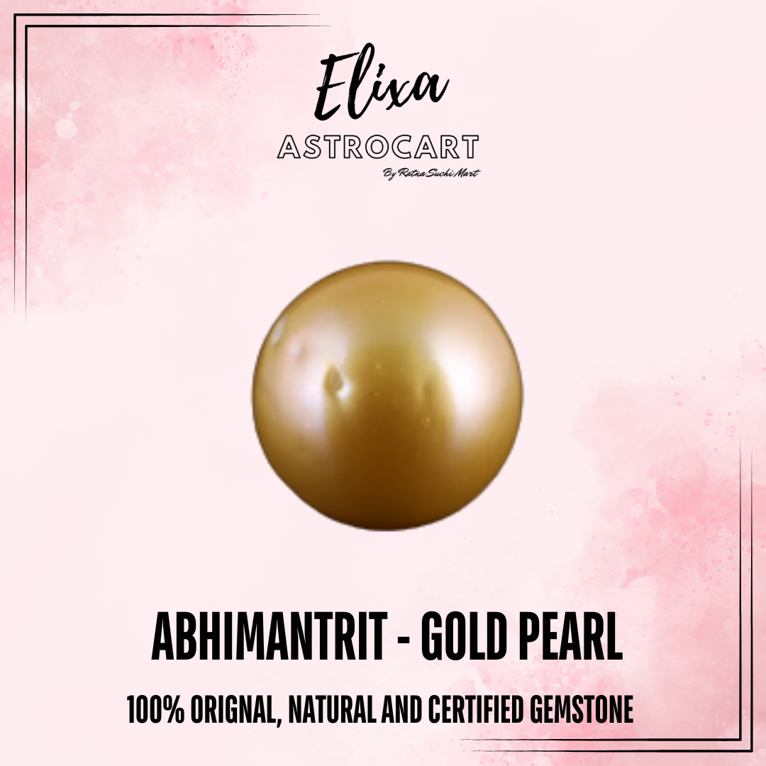 Golden Pearl Stone (Sunehla Moti) – Moon Prosperity, Peace & Wealth Stone | Lab Certified | Natural | 100% Original