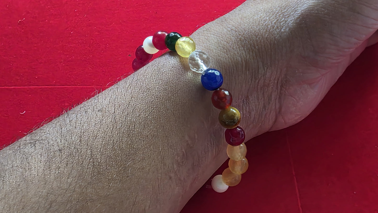 9 Chakra Bracelet [Certified | Abhimantrit - Energized | 100% Original and Natural]