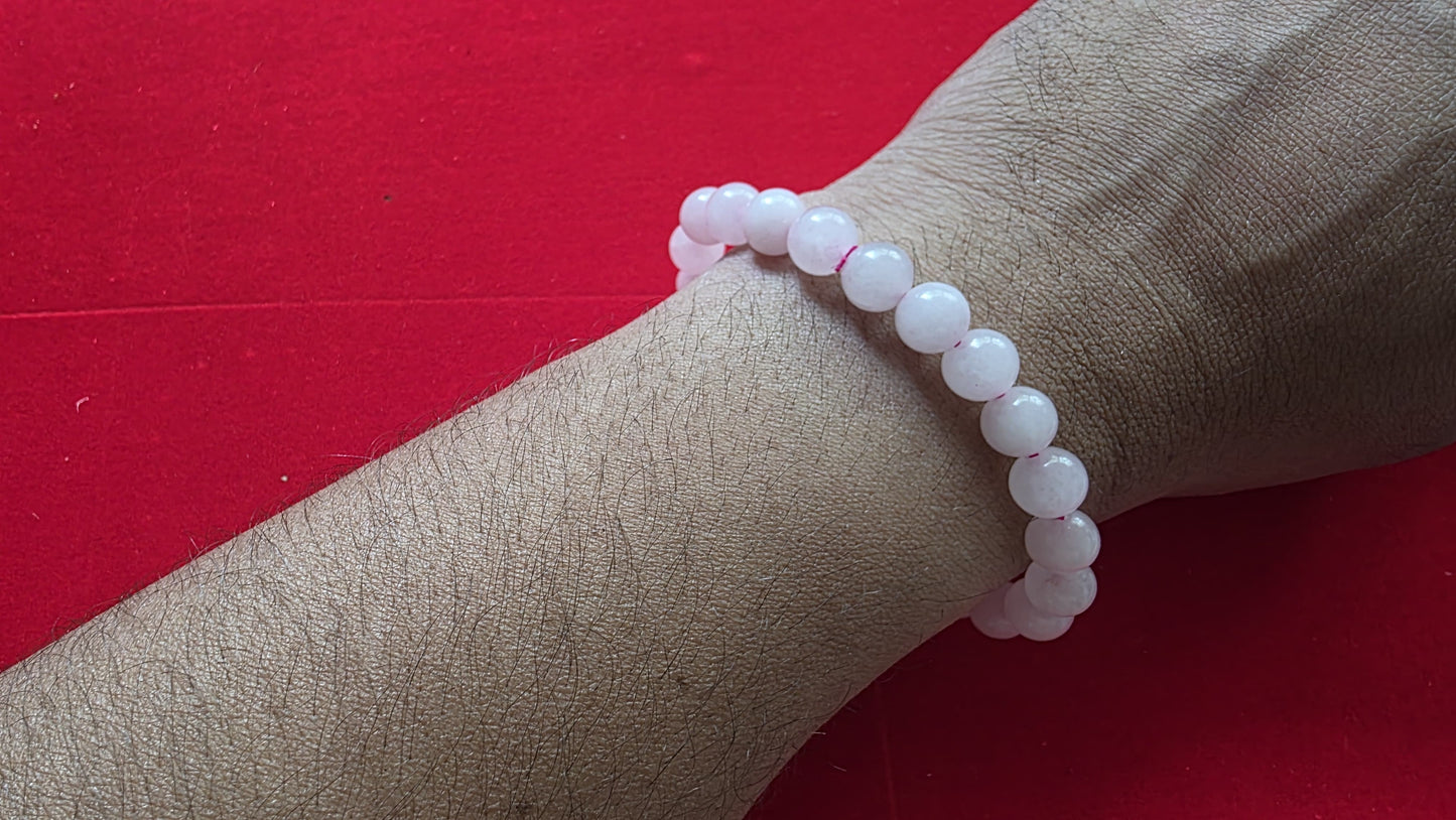 Rose Quartz Bracelet [Certified | Abhimantrit - Energized | 100% Original and Natural]
