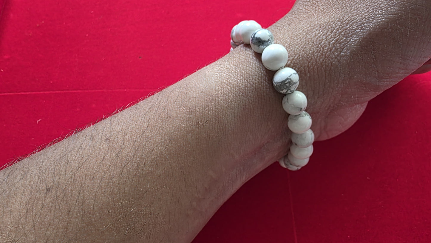 Howlite Bracelet [Certified | Abhimantrit - Energized | 100% Original and Natural]