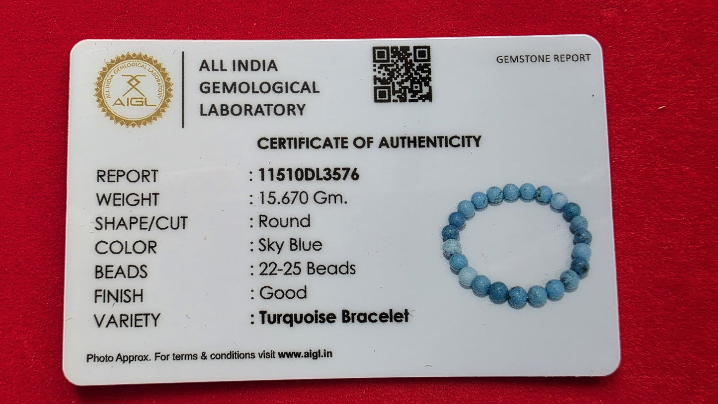 Turquoise Bracelet [Certified | Abhimantrit - Energized | 100% Original and Natural]