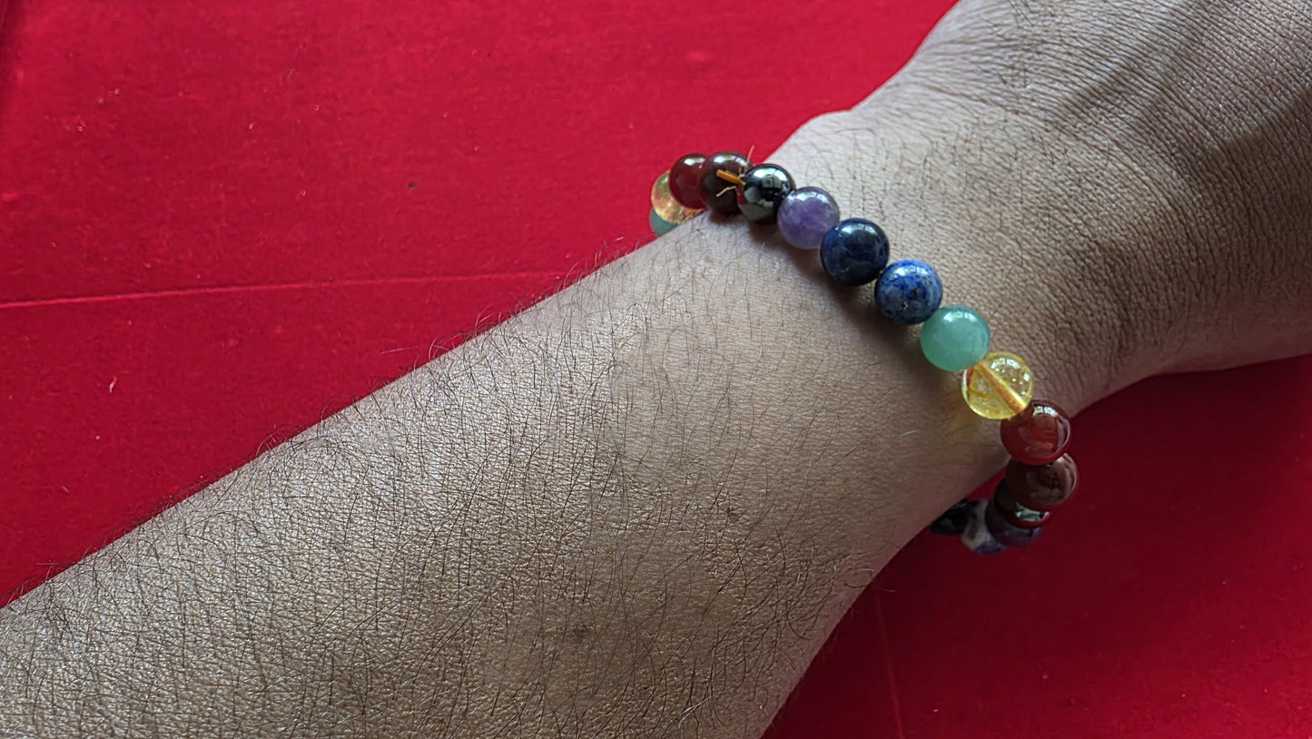 7 Chakra Bracelet [Certified | Abhimantrit - Energized | 100% Original and Natural]