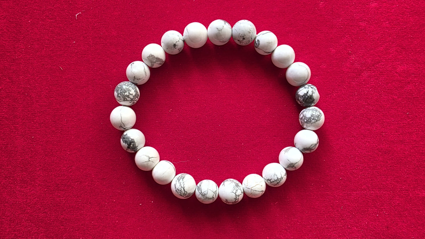 Howlite Bracelet [Certified | Abhimantrit - Energized | 100% Original and Natural]