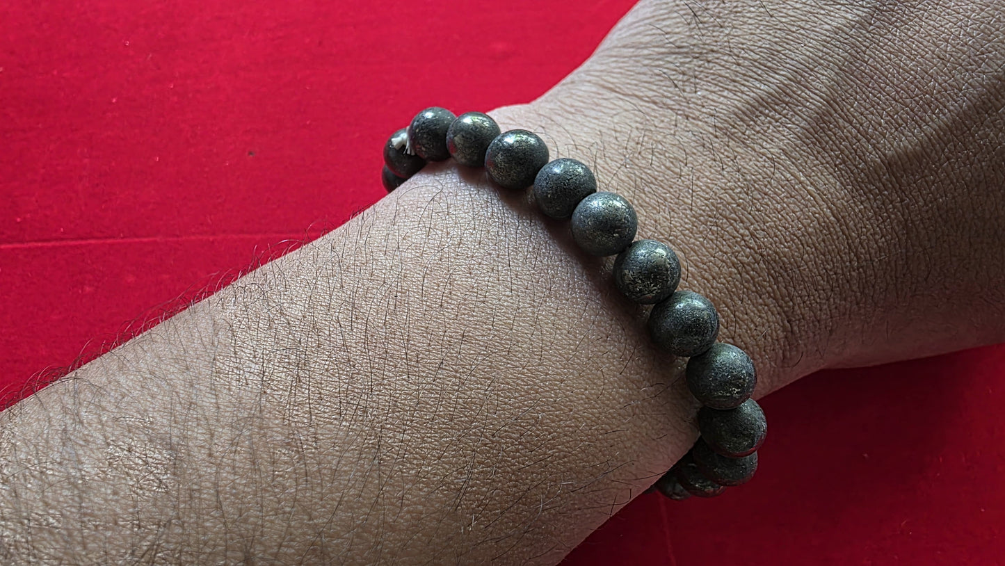 Raw Pyrite Bracelet [Certified | Abhimantrit - Energized | 100% Original and Natural]