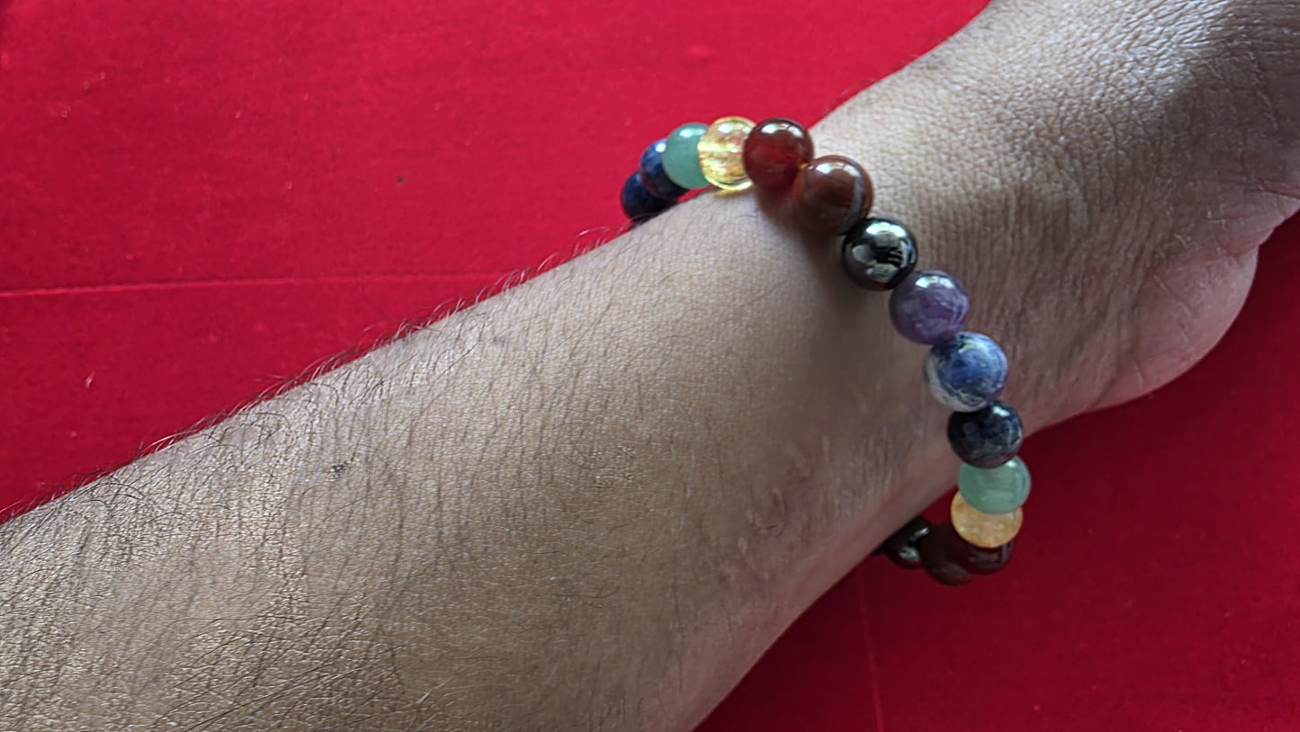 7 Chakra Bracelet [Certified | Abhimantrit - Energized | 100% Original and Natural]