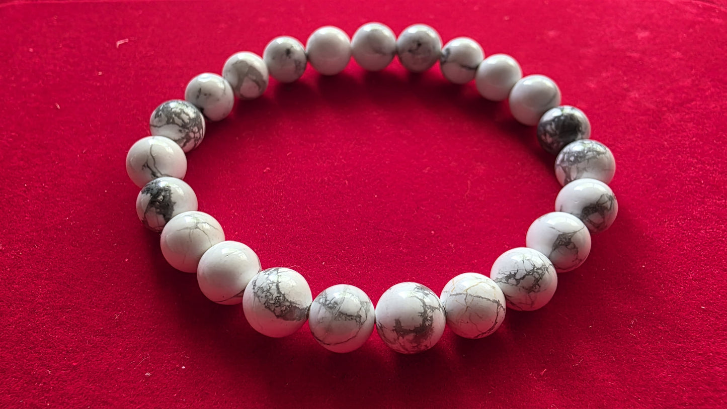 Howlite Bracelet [Certified | Abhimantrit - Energized | 100% Original and Natural]