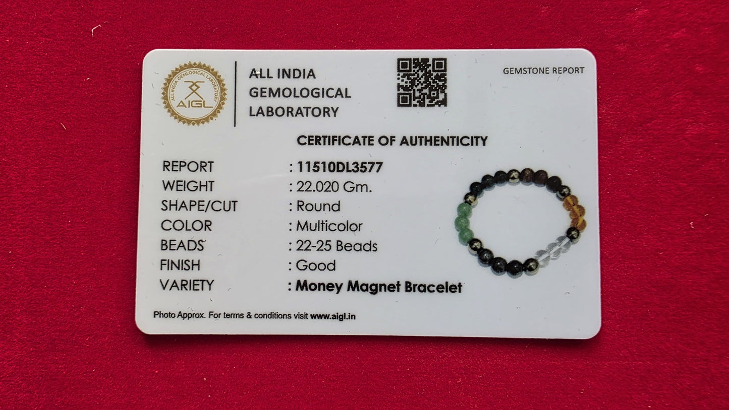 Money Magnet Bracelet [Certified | Abhimantrit - Energized | 100% Original and Natural]
