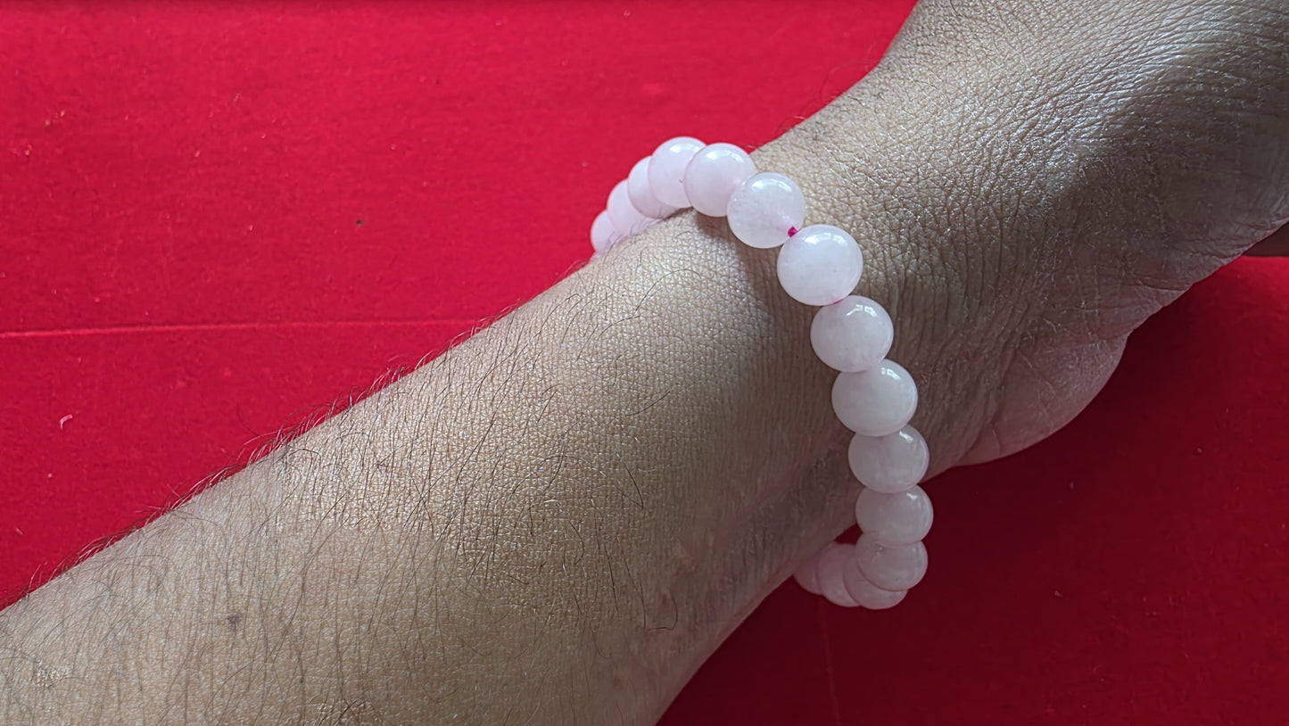 Rose Quartz Bracelet [Certified | Abhimantrit - Energized | 100% Original and Natural]