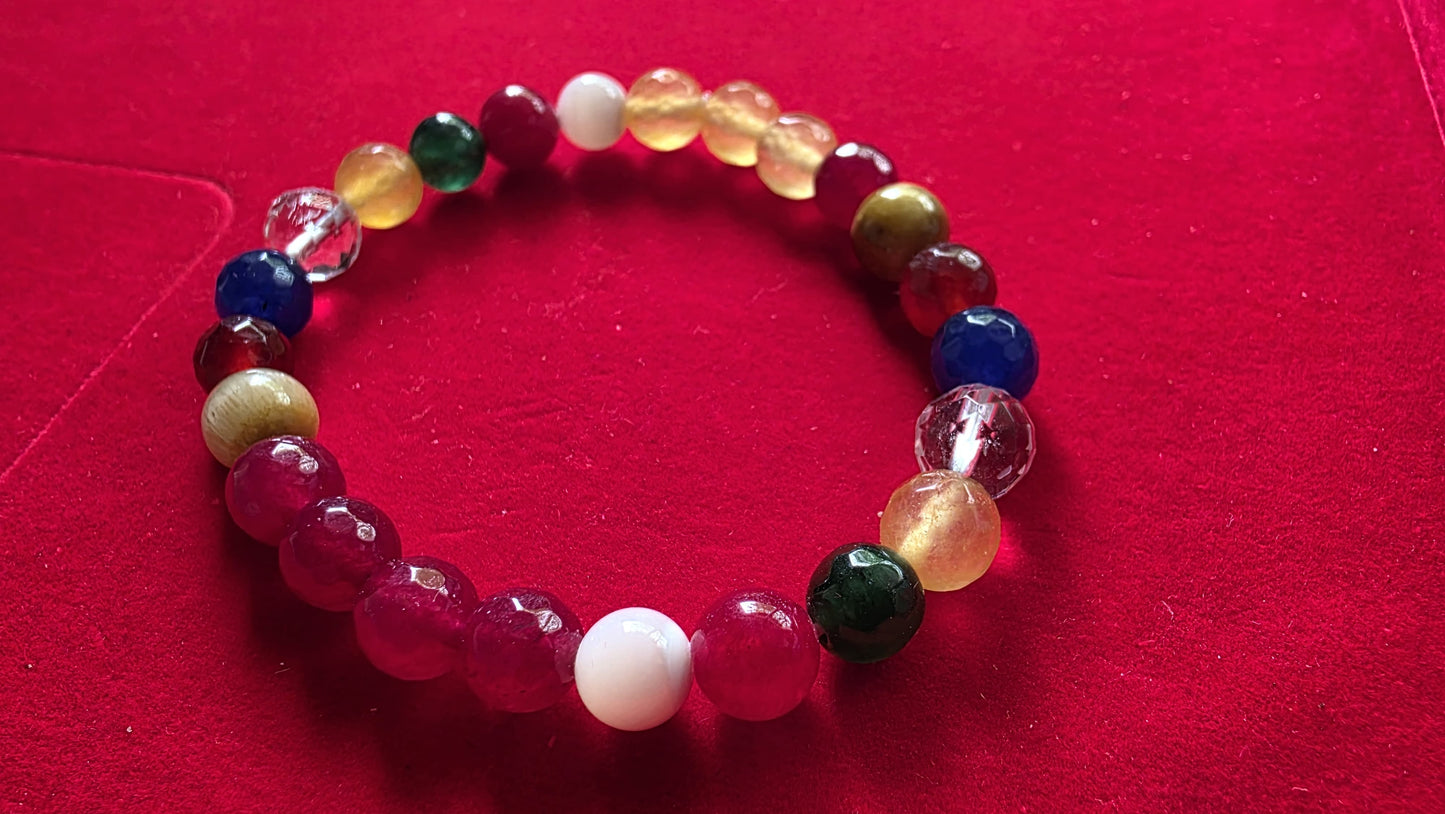 9 Chakra Bracelet [Certified | Abhimantrit - Energized | 100% Original and Natural]