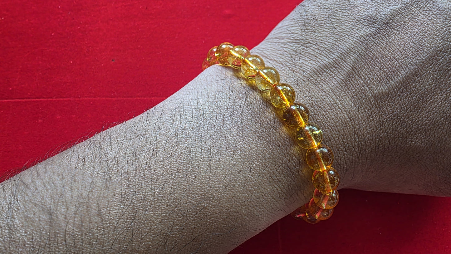 Citrine Bracelet [Certified | Abhimantrit - Energized | 100% Original and Natural]