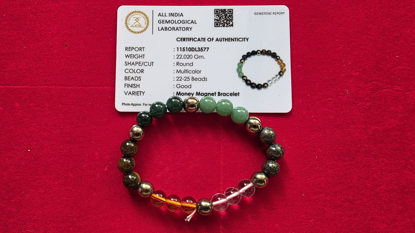 Money Magnet Bracelet [Certified | Abhimantrit - Energized | 100% Original and Natural]