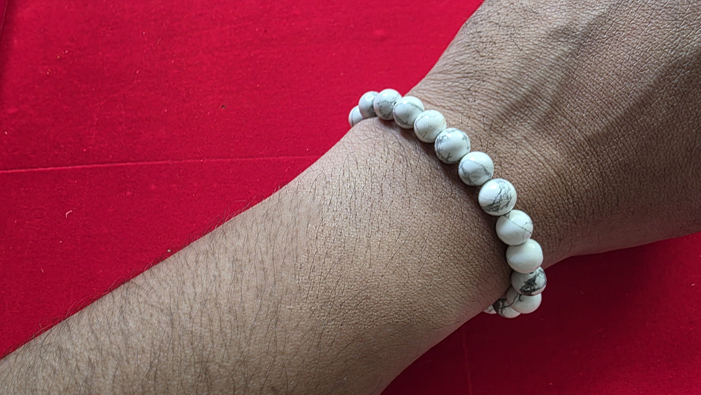 Howlite Bracelet [Certified | Abhimantrit - Energized | 100% Original and Natural]