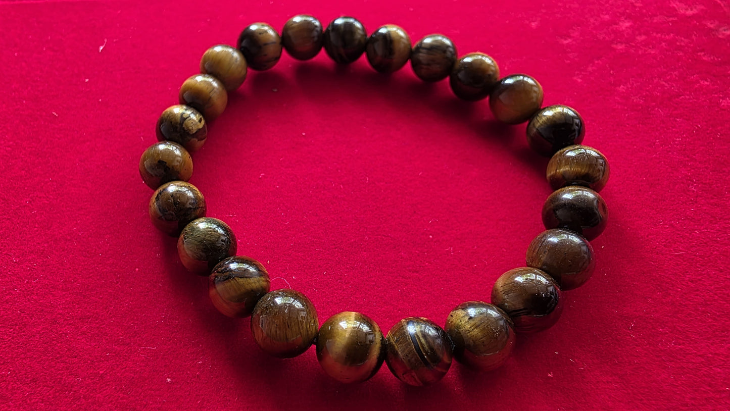 Brown Tigers Eye Bracelet [Certified | Abhimantrit - Energized | 100% Original and Natural]