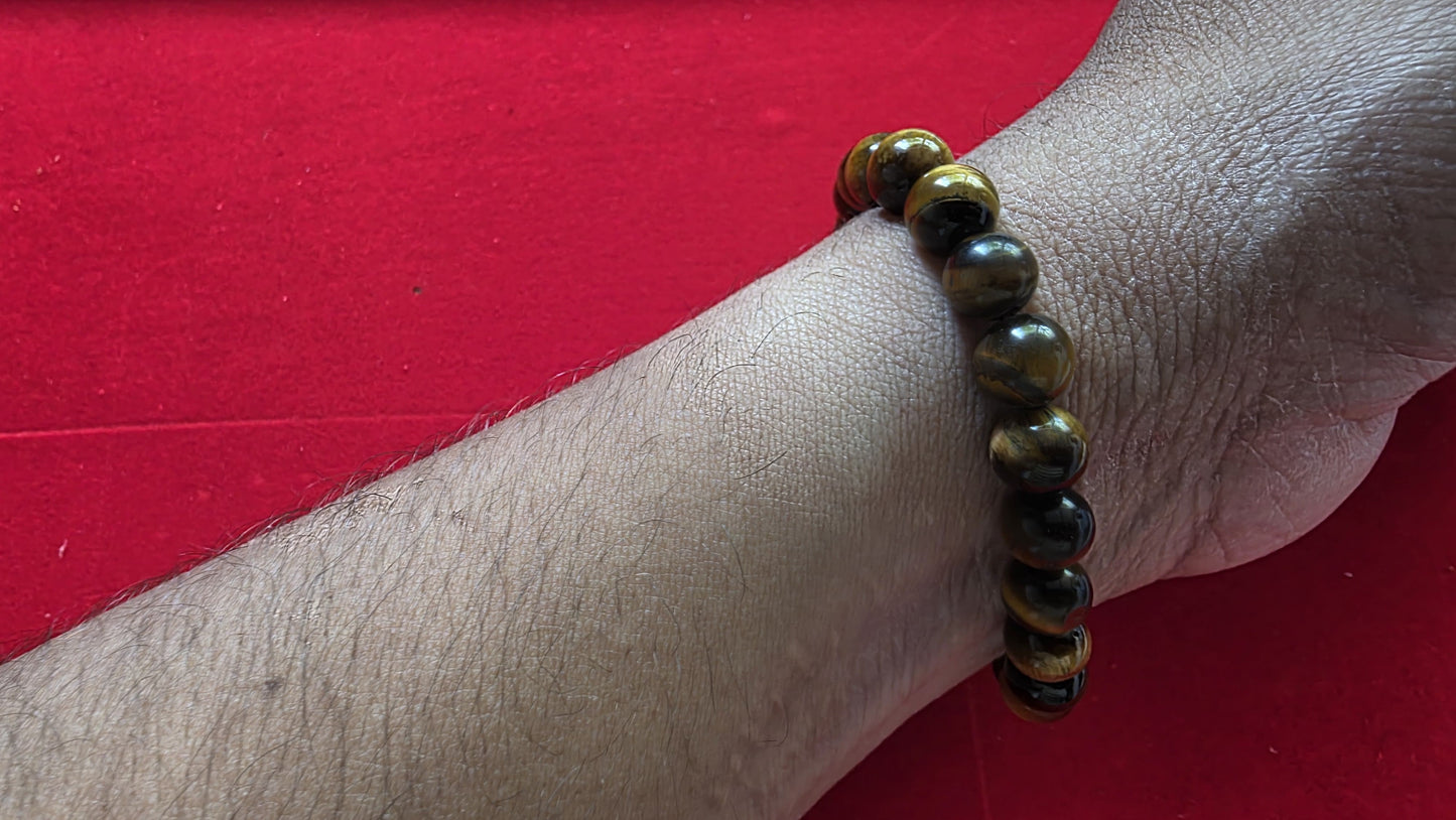 Brown Tigers Eye Bracelet [Certified | Abhimantrit - Energized | 100% Original and Natural]
