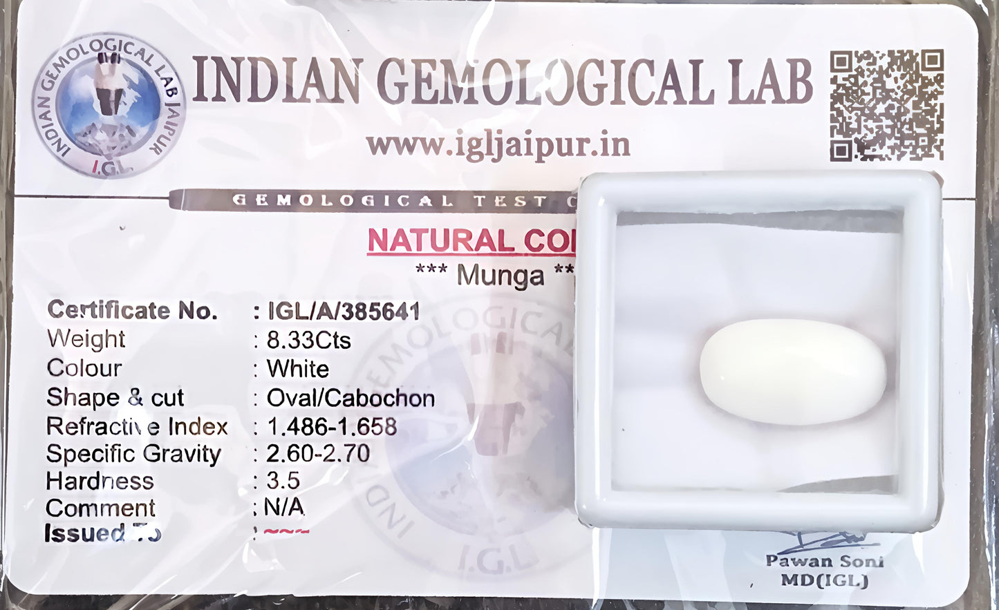 White Coral Stone [Certified] [100% Original and Natural]