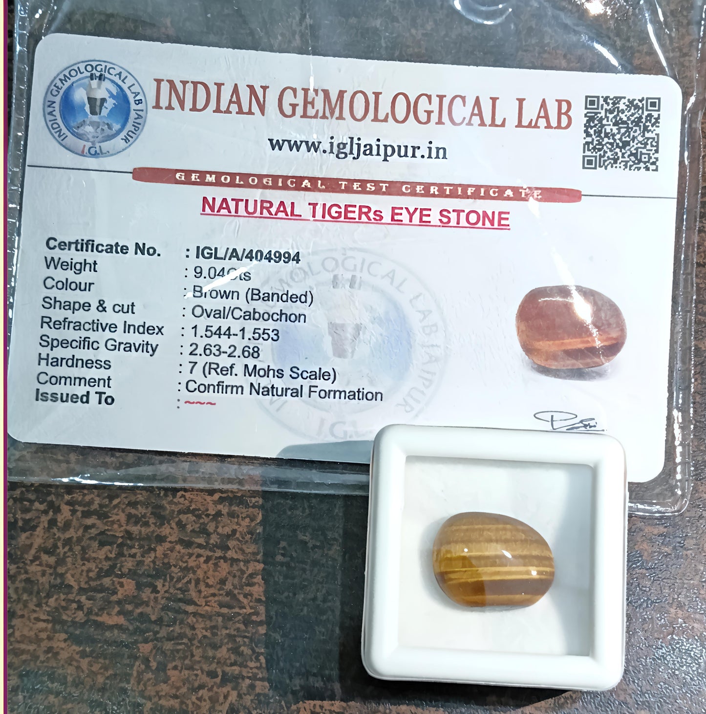 Tiger's Eye Stone [Certified | Abhimantrit - Energized | 100% Original and Natural]