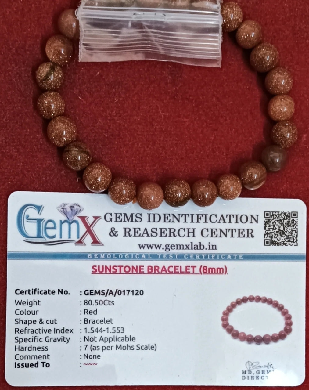 Sunstone Bracelet [Certified | Abhimantrit - Energized | 100% Original and Natural]